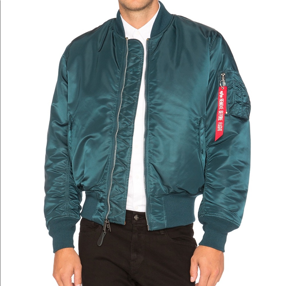 Chameleon green alpha industries bomber jacket